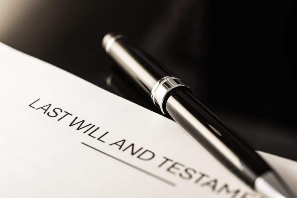 Formal Last Will and Testament Document Close-Up with Luxurious Pen Essential Legal Paperwork for Estate Planning and Asset Distribution